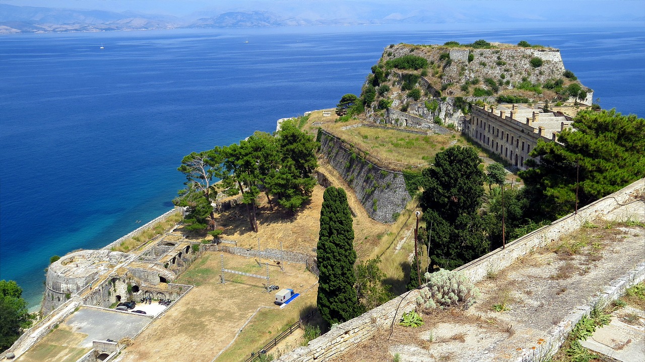 Tvirtovė, Paleo Frodrio, Sala, Corfu, Vaizdas, Architektūra, Simbolis, Graikija, Turizmas, Atrakje Turistas