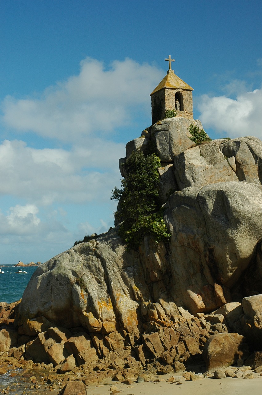 Tvirtovė, Port-Blanc, Rocher De La Monitorinelle, Jūra, Brittany, Kranto, Rokas, Papludimys, Steinig, Uolos Pakrantė