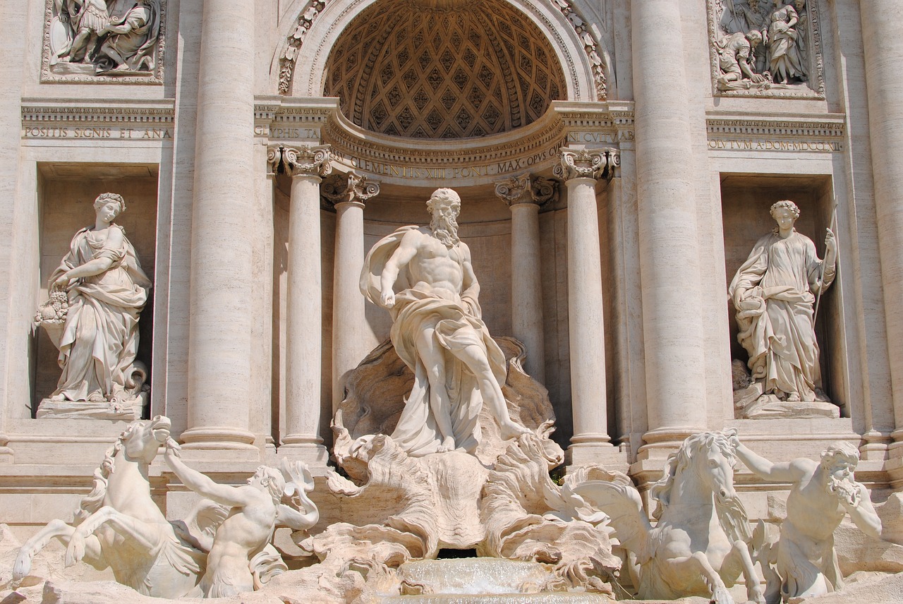 Fontanas, Trevi, Italy, Roma, Kelionė, Vanduo, Skulptūra, Orientyras, Ispanų, Barokas