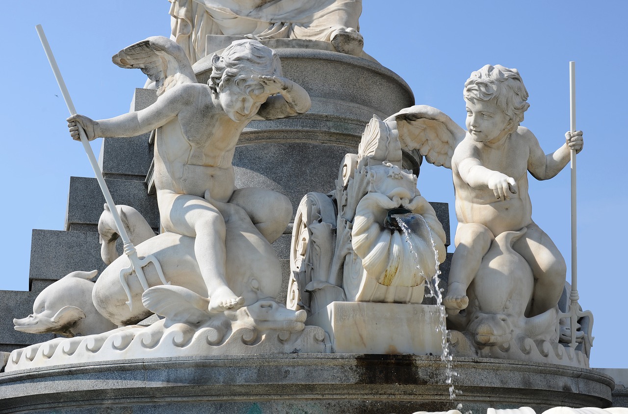 Fontanas, Angelas, Vienna, Statula, Figūra, Vanduo, Skulptūra, Akmens Figūra, Angelo Veidas, Izoliuotas