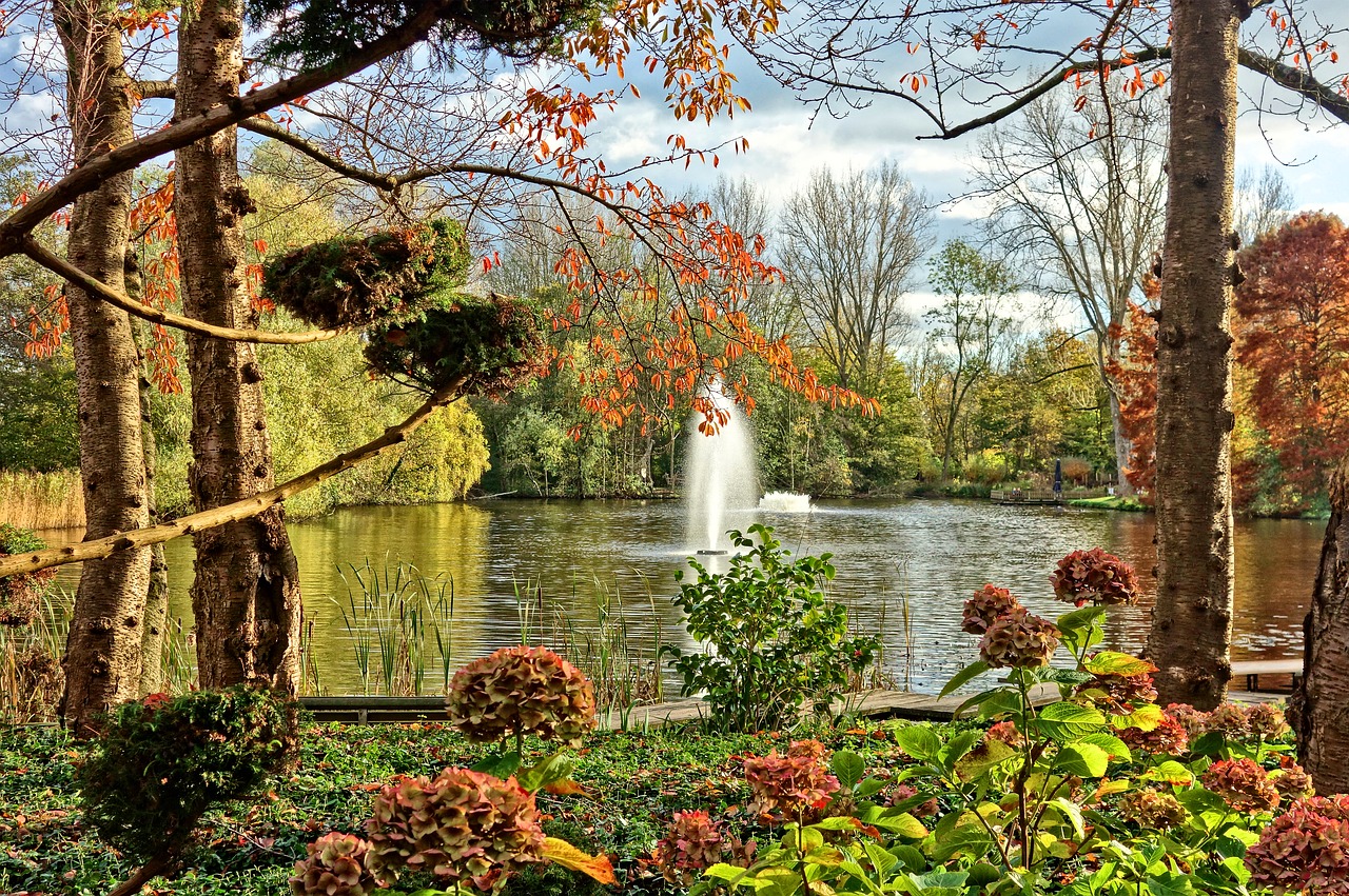 Fontanas, Tvenkinys, Parkas, Sodas, Stilius, Dizainas, Kraštovaizdis, Vaizdingas, Amstelpark, Amsterdamas