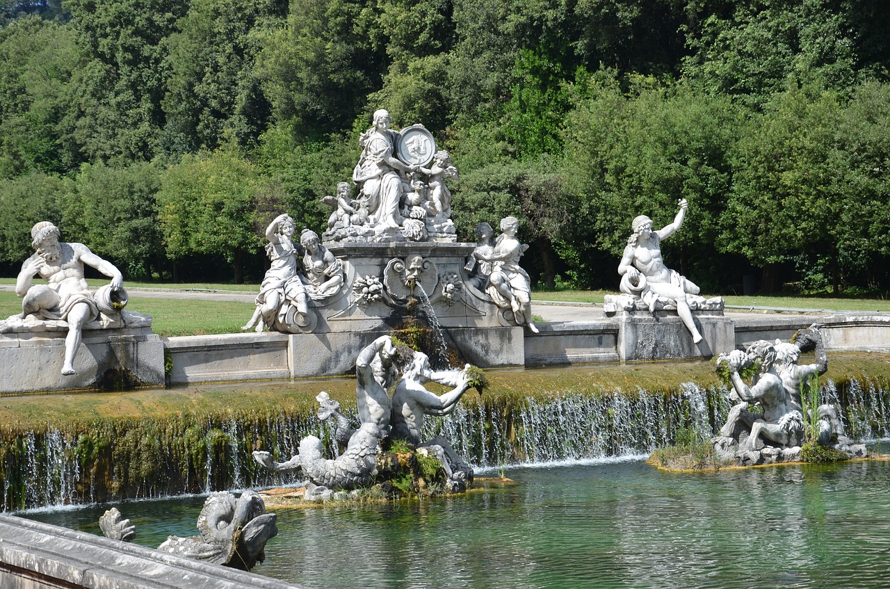 Fontanai, Karališkasis Kasertos Rūmai, Italy, Nemokamos Nuotraukos,  Nemokama Licenzija