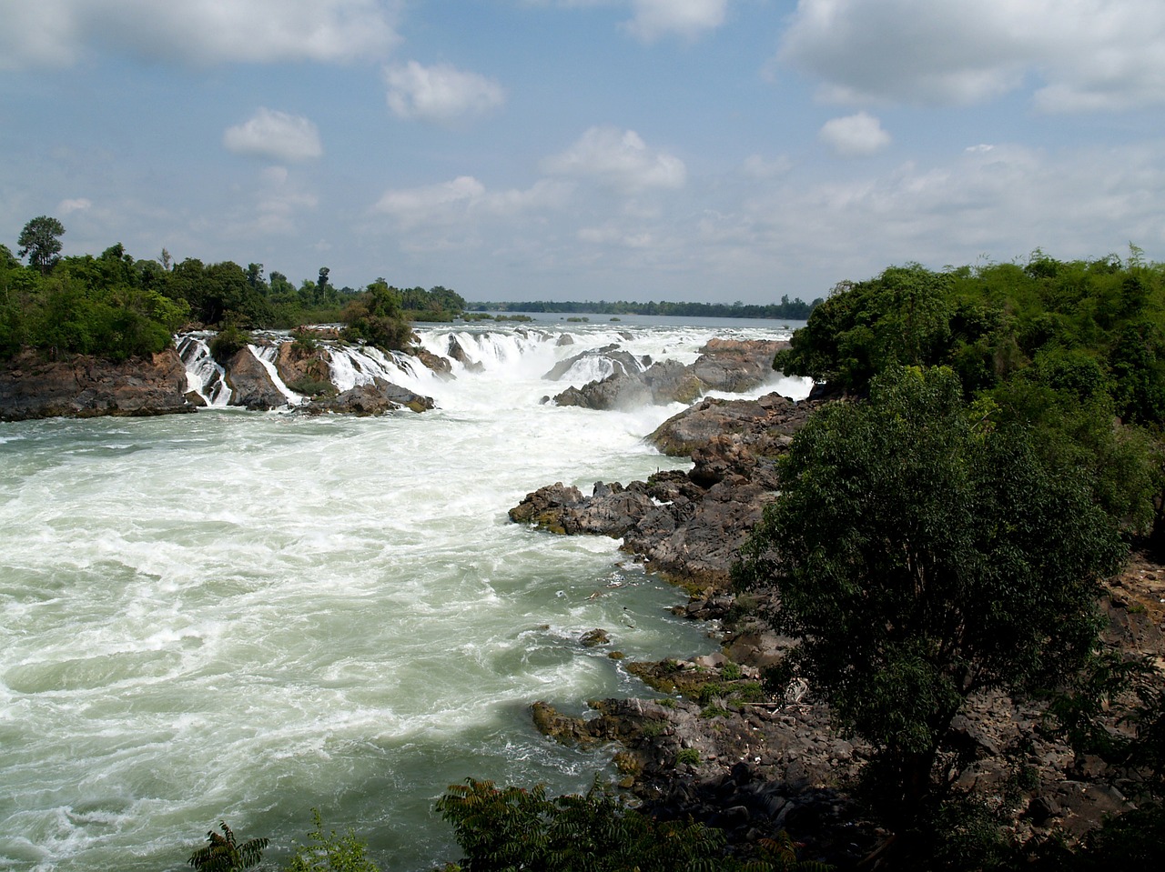 Keturi Tūkstančiai Salų, Laosas, Krioklys, Džiunglės, Kraštovaizdis, Upė, Peizažas, Srautas, Torrent, Atogrąžų