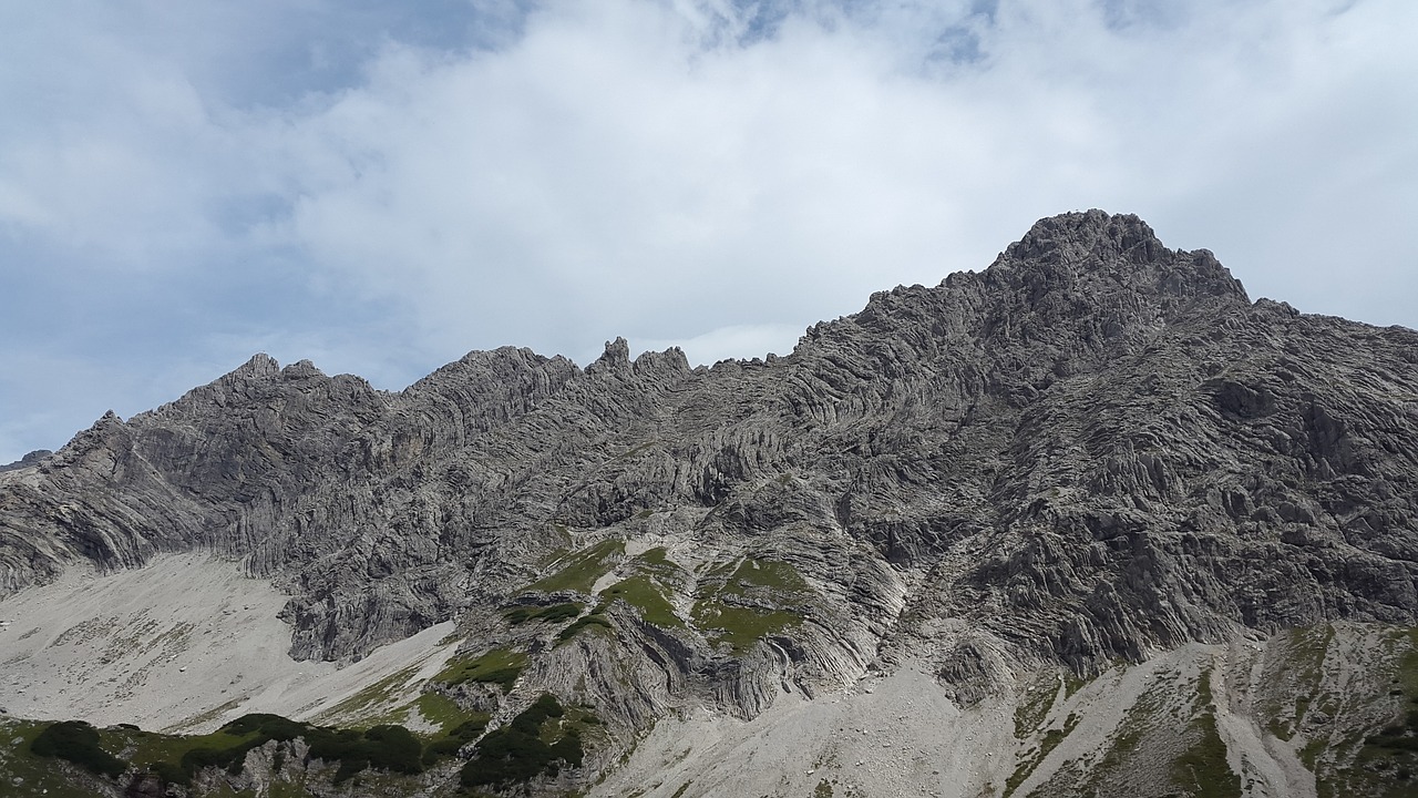 Lapė Karspitze, Alllgäu, Geologija, Lankstymas, Kalnai, Kalkės, Dolomitas, Alpių, Akmens Siena, Uolos Masyvas
