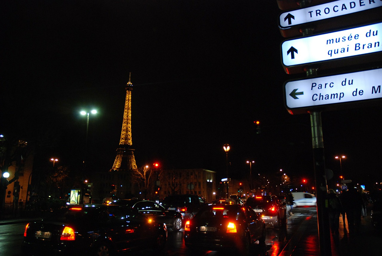France, Paris, Naktis, Eifelio Bokštas, Architektūra, Panorama, Miestas, Miesto Panorama, Bokštas, Pastatas