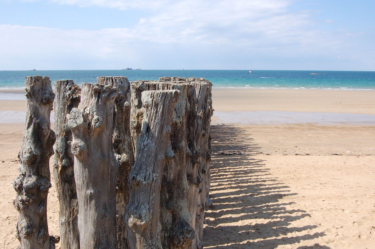 France, Saint Malo, Papludimys, Namai, Jūra, Brittany, Kranto, Mediena, Krūva, Drebantis