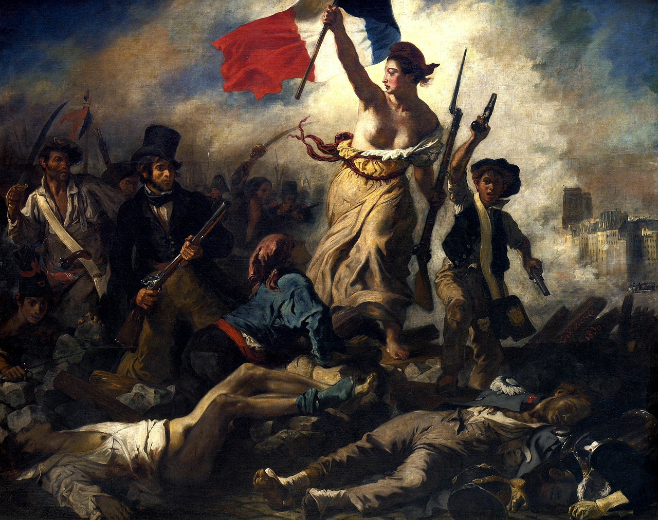 France, Prancūzų Revoliucija, Civilinis Karas, Laisvė, Lygybė, Eugène Delacroix, 1830, Dažymas, Revoliucija, Pergalė
