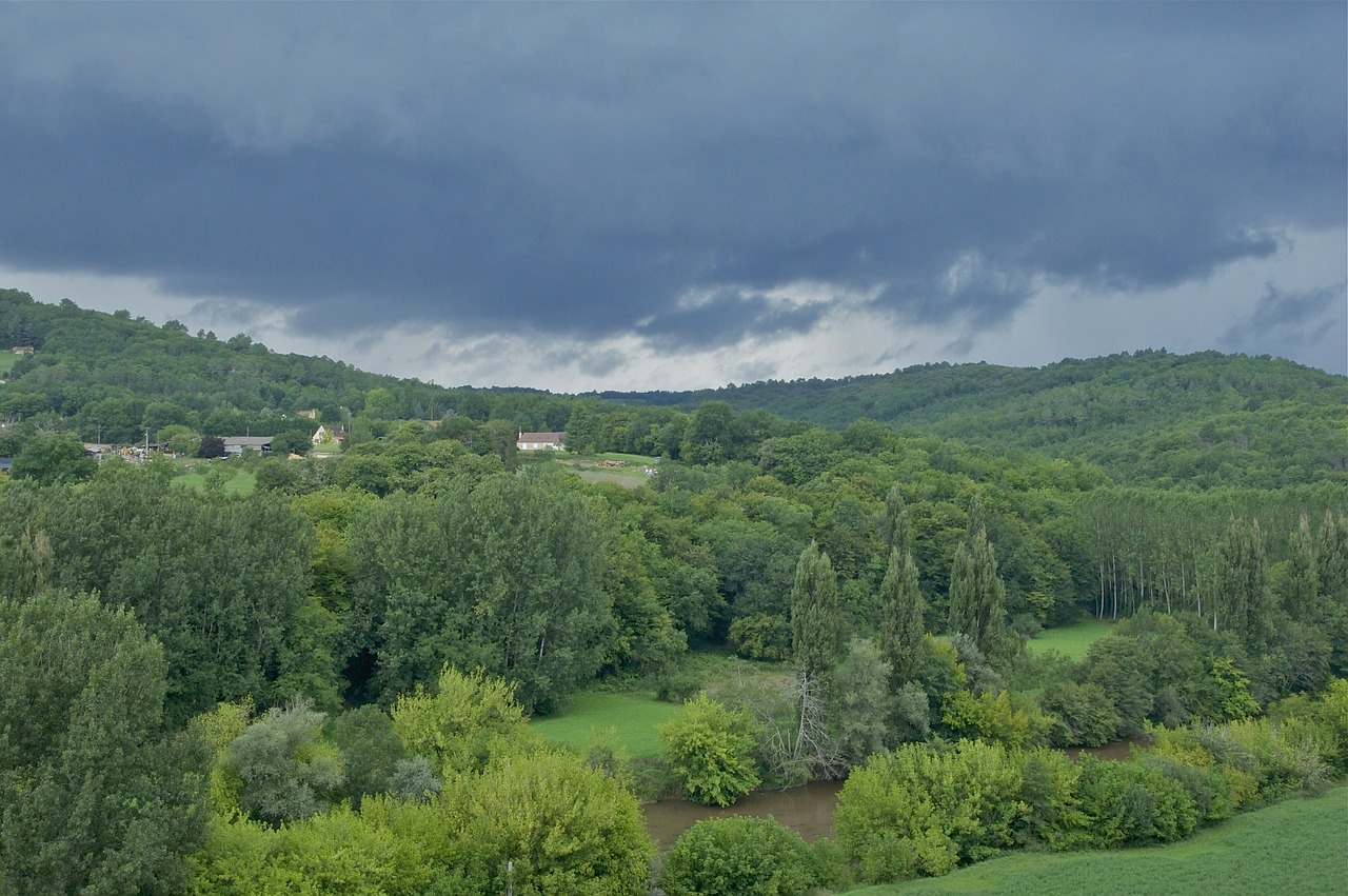 France, Kraštovaizdis, Dangus, Debesys, Vaizdingas, Vista, Kalnai, Miškas, Medžiai, Miškai