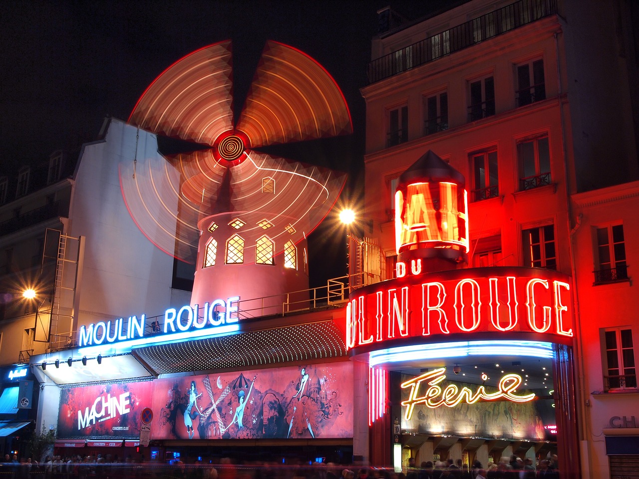 France, Paris, Moulin Rouge, Naktinis Vaizdas, Vėjo Malūnas, Nemokamos Nuotraukos,  Nemokama Licenzija