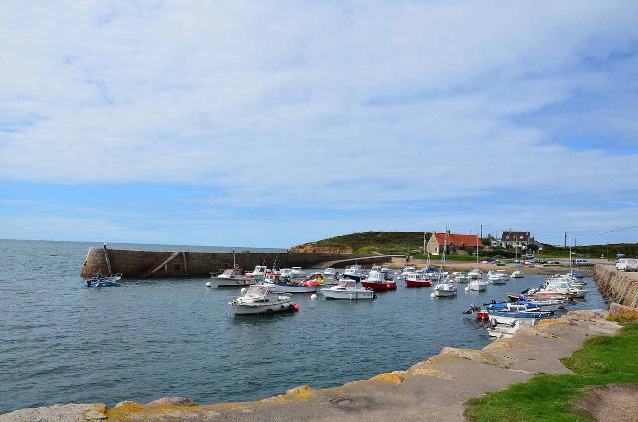 France, Cotentinas, Fermanville, Kaimas, Miestas, Jūra, Uolos, Valtys, Įlanka, Nemokamos Nuotraukos