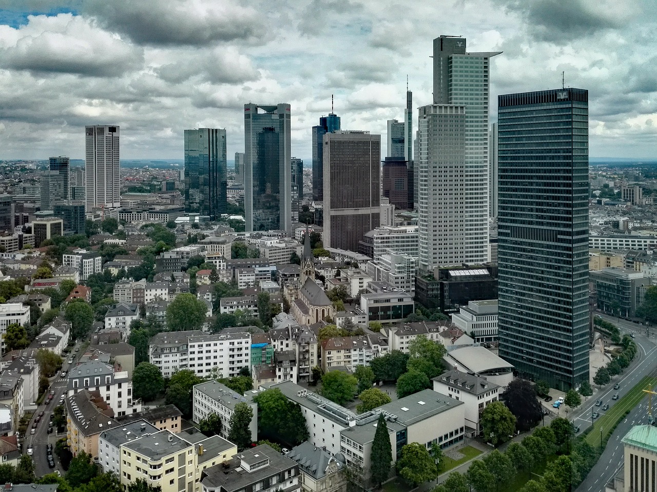 Frankfurtas, Hesse, Vokietija, Panorama, Dangoraižis, Perspektyva, Nemokamos Nuotraukos,  Nemokama Licenzija