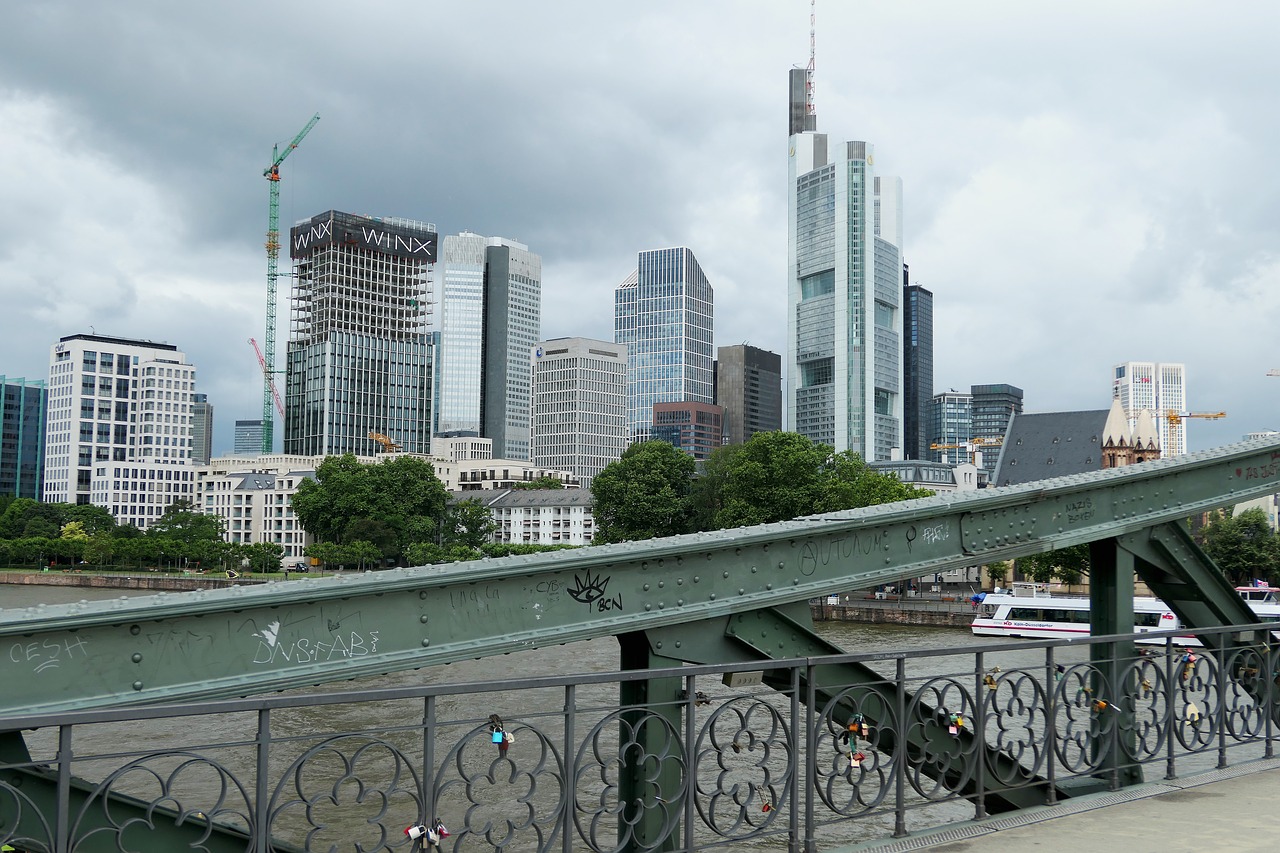 Frankfurtas, Imperijos Miestas, Miestas, Architektūra, Biurų Pastatas, Dangoraižiai, Panorama, Dangoraižis, Pagrindinis, Miesto Centras