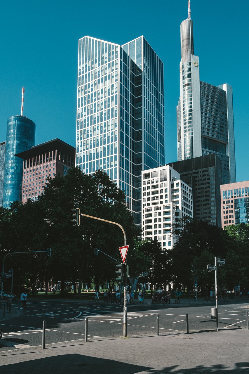 Frankfurtas, Panorama, Dangoraižis, Miesto Centras, Architektūra, Dangoraižiai, Hesse, Šiuolaikiška, Miestas, Perspektyva