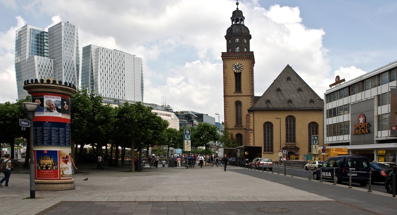 Frankfurtas, Miesto Centras, Frankfurtas Yra Pagrindinė Vokietija, Bažnyčia, Dangoraižis, Nemokamos Nuotraukos,  Nemokama Licenzija