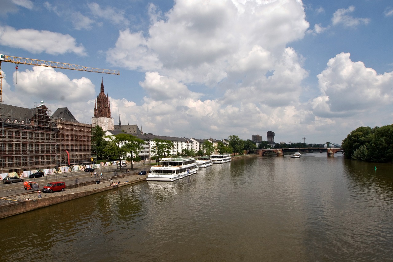 Frankfurtas, Pagrindinis, Centras, Upė, Miesto Centras, Frankfurtas Yra Pagrindinė Vokietija, Nemokamos Nuotraukos,  Nemokama Licenzija