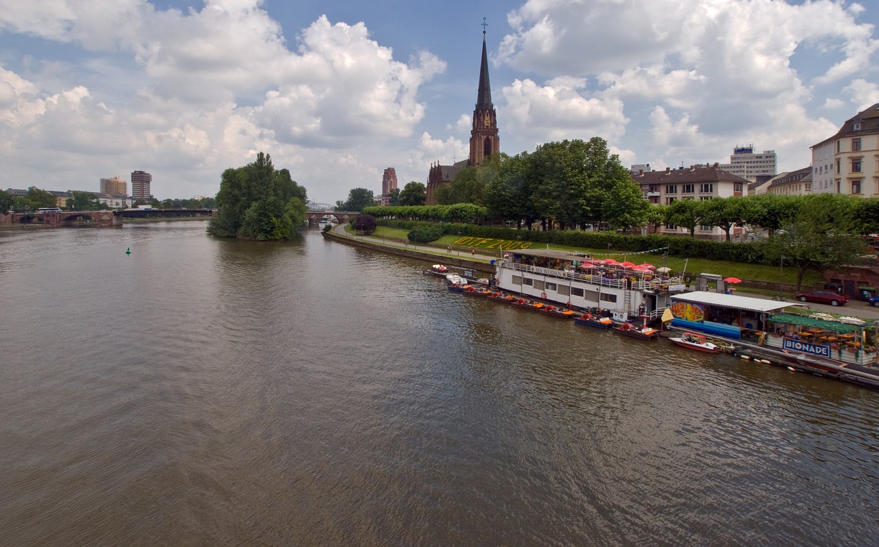 Frankfurtas, Pagrindinis, Centras, Upė, Miesto Centras, Frankfurtas Yra Pagrindinė Vokietija, Nemokamos Nuotraukos,  Nemokama Licenzija