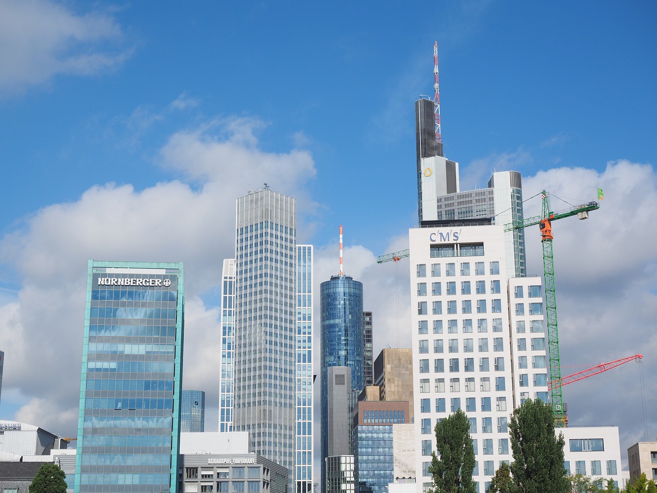 Frankfurtas Yra Pagrindinė Vokietija, Hochaeuser, Dangoraižis, Architektūra, Pastatas, Panorama, Nemokamos Nuotraukos,  Nemokama Licenzija