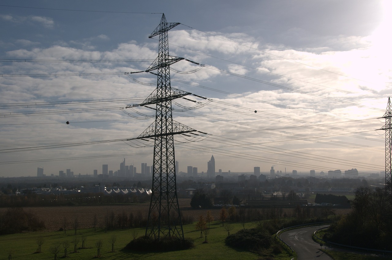 Frankfurtas Yra Pagrindinė Vokietija, Panorama, Sustiprinti, Energijos Revoliucija, Ekonomika, Debesys, Atgal Šviesa, Dangus, Infrastruktūra, Saulė