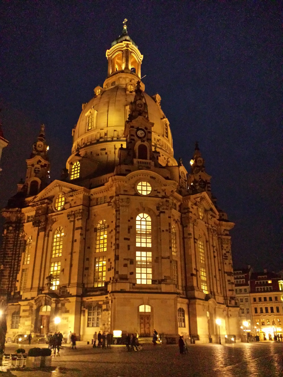 Frauenkirche, Drezdenas, Senamiestis, Pastatas, Naktis, Saksonija, Architektūra, Istoriškai, Miestas, Bažnyčia