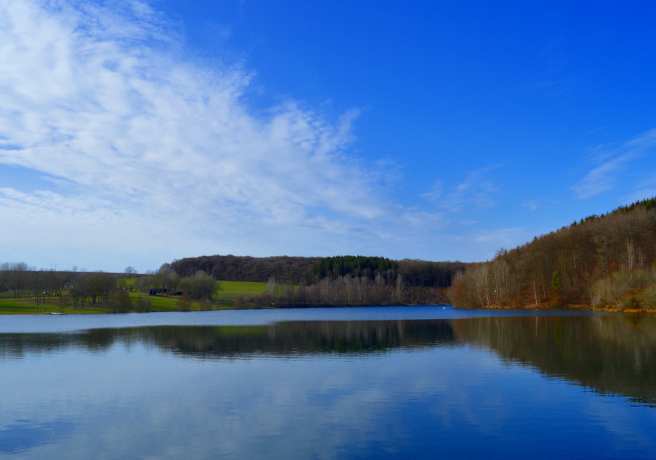 Nemokamas Ežeras, Nemokama Lingen, Eifel, Vanduo, Ežeras, Vokietija, Kraštovaizdis, Atsigavimas, Gamta, Laisvalaikis