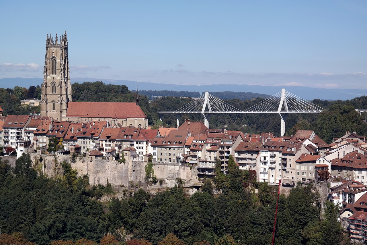 Freiburg Šveicarija, Tiltas, Katedra, Münsteris, Panorama, Nemokamos Nuotraukos,  Nemokama Licenzija