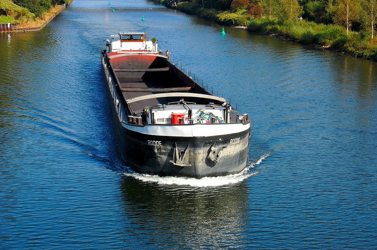 Krovinys, Frachtschiff, Kanalas, Laivas, Rhine Herne Kanalas, Tiltas, Gelsenkirchen, Buga, Ruhr Area, Industrinis Parkas