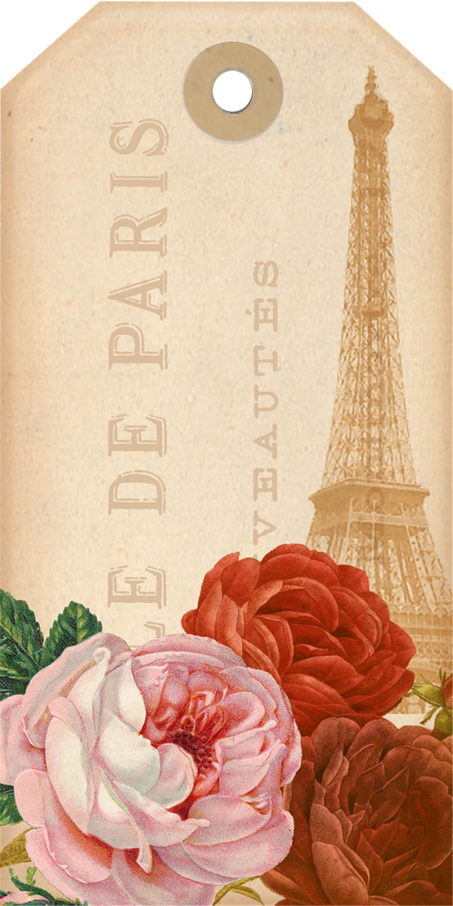 Prancūzų Kalba, Eifelio Bokštas, Eifelis, Paris, Žymes, Dekoratyvinis, Iškarpų Albumas, Rožės, Vintage, Popierius