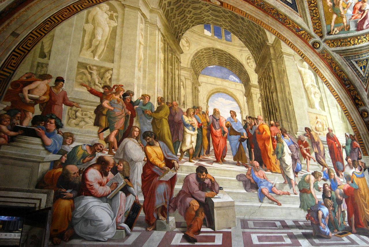 Freska, Vatikanas, Vatikano Muziejai, Filosofai, Aristotelis, Plato, Kambario Parašas, Atėnų Mokykla, Nemokamos Nuotraukos,  Nemokama Licenzija