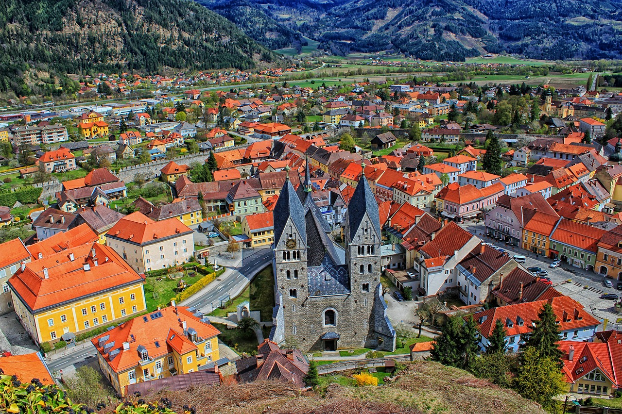 Friesach, Austria, Bažnyčia, Katedra, Miestas, Miestas, Vaizdas, Perspektyva, Hdr, Miesto Panorama