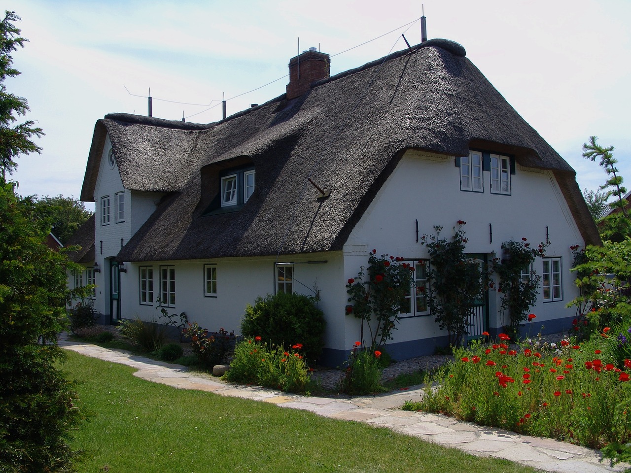 Friesenhaus, Šiaudinis Stogas, Föhr, Šiaurinė Vokietija, Sala, Sodyba, Šiaurės Jūra, Nordfriesland, Nemokamos Nuotraukos,  Nemokama Licenzija