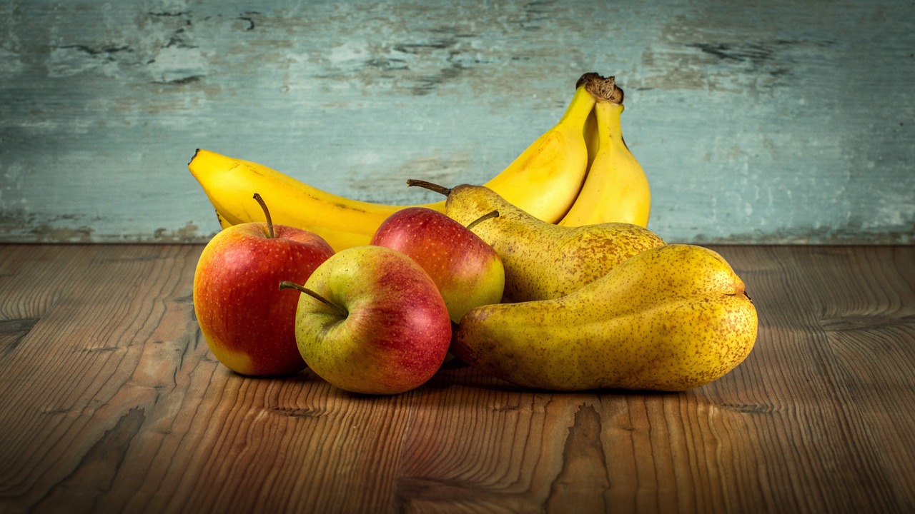 Vaisiai, Vitaminai, Sveikata, Saldus, Bananai, Kriaušė, Kriaušės, Obuoliai, Obuolys, Sodas