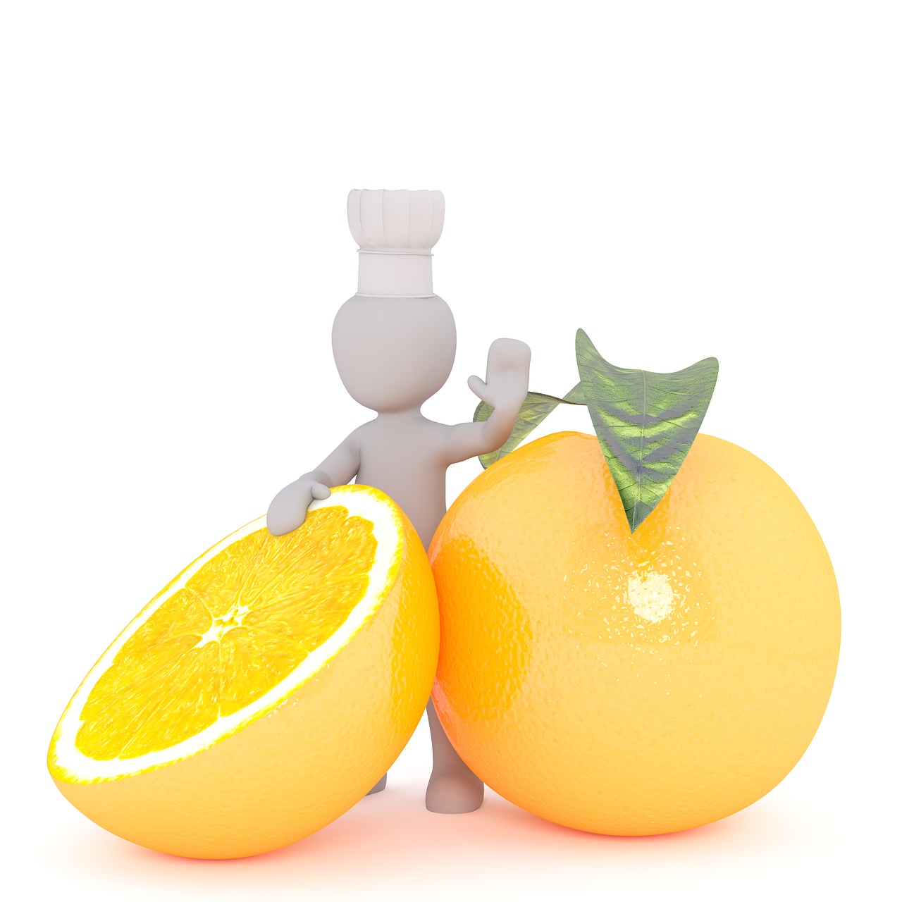 Vaisiai, Sveikas, Vitaminas, Veganas, Oranžinė, Citrusinis Vaisius, Baltas Vyriškas, 3D Modelis, Izoliuotas, 3D