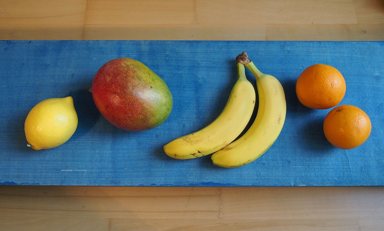 Vaisiai, Bananas, Oranžinė, Citrina, Mango, Vaisiai, Nemokamos Nuotraukos,  Nemokama Licenzija