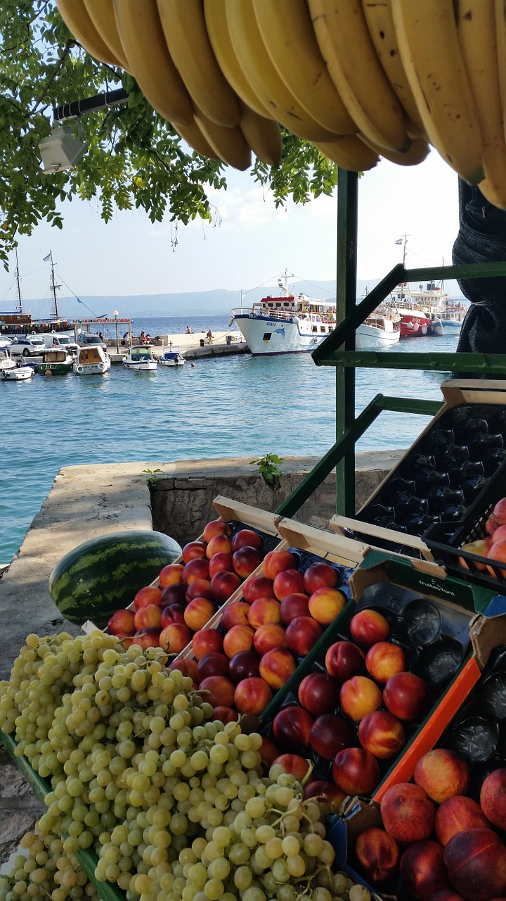 Vaisiai, Šviežias Vaisius, Bananas, Nektarinas, Vynuogė, Sveikas, Vitaminas, Vasara, Maistas, Arbūzas