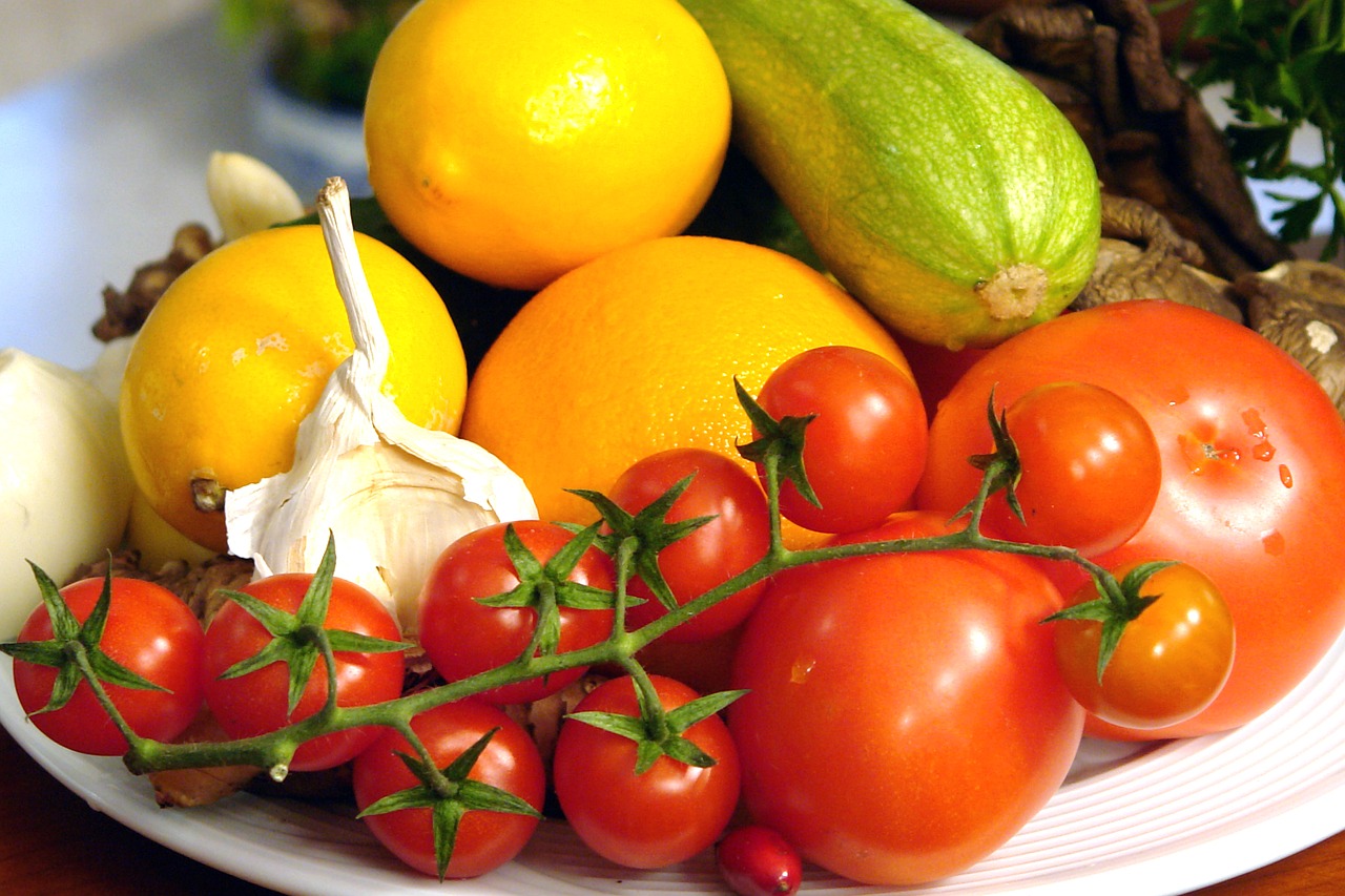 Vaisiai, Daržovės, Maistas, Žalias, Pomidoras, Sveikas, Mityba, Sultingas, Citrina, Vaisiai Ir Daržovės