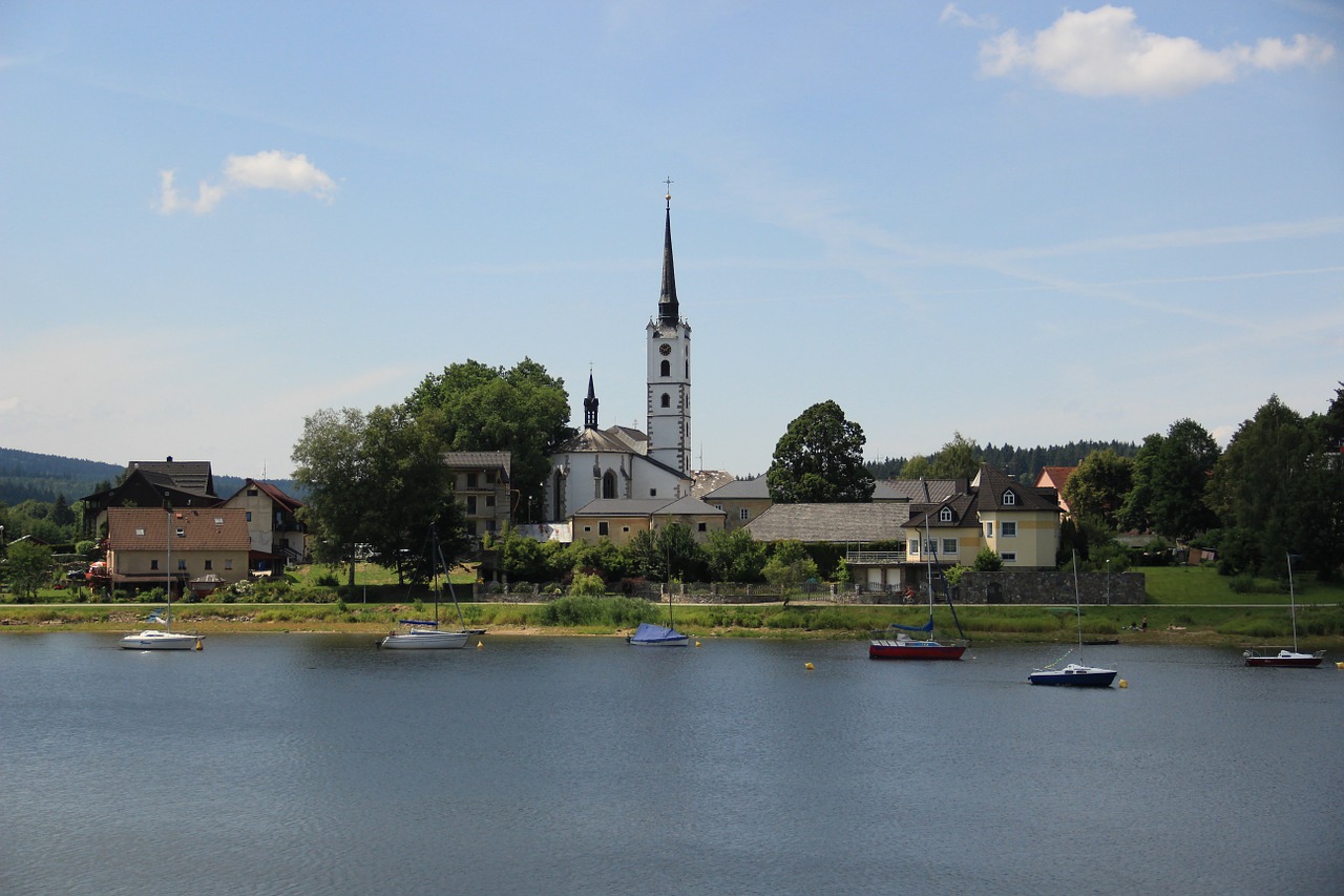 Frymburk, Lipno, Užtvankos, Vanduo, Bažnyčia, Laivas, Poilsis, Vandens Lygis, Nemokamos Nuotraukos,  Nemokama Licenzija