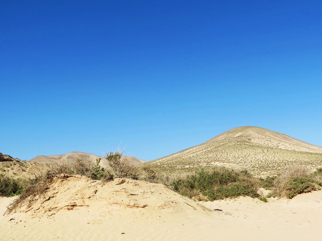 Fuerteventura, Papludimys, Kanarų Salos, Kraštovaizdis, Dangus, Smėlis, Kalnas, Dykuma, Mėlynas, Nemokamos Nuotraukos