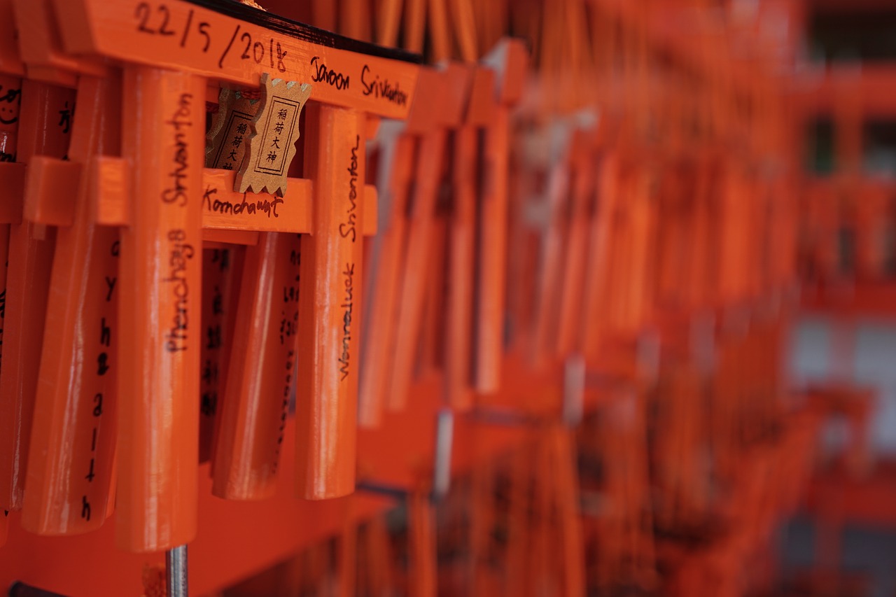 Fushimi Inari Šventovė,  Toros,  Japonija,  Kyoto,  Kelionė,  Šventykla,  Azijoje,  Raudona,  Rytų,  Japonijos