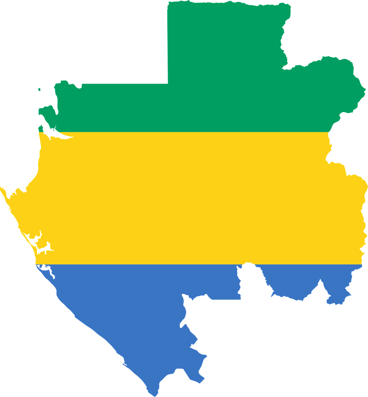 Gabonas, Vėliava, Žemėlapis, Geografija, Kontūrai, Afrika, Šalis, Tauta, Sienos, Svg