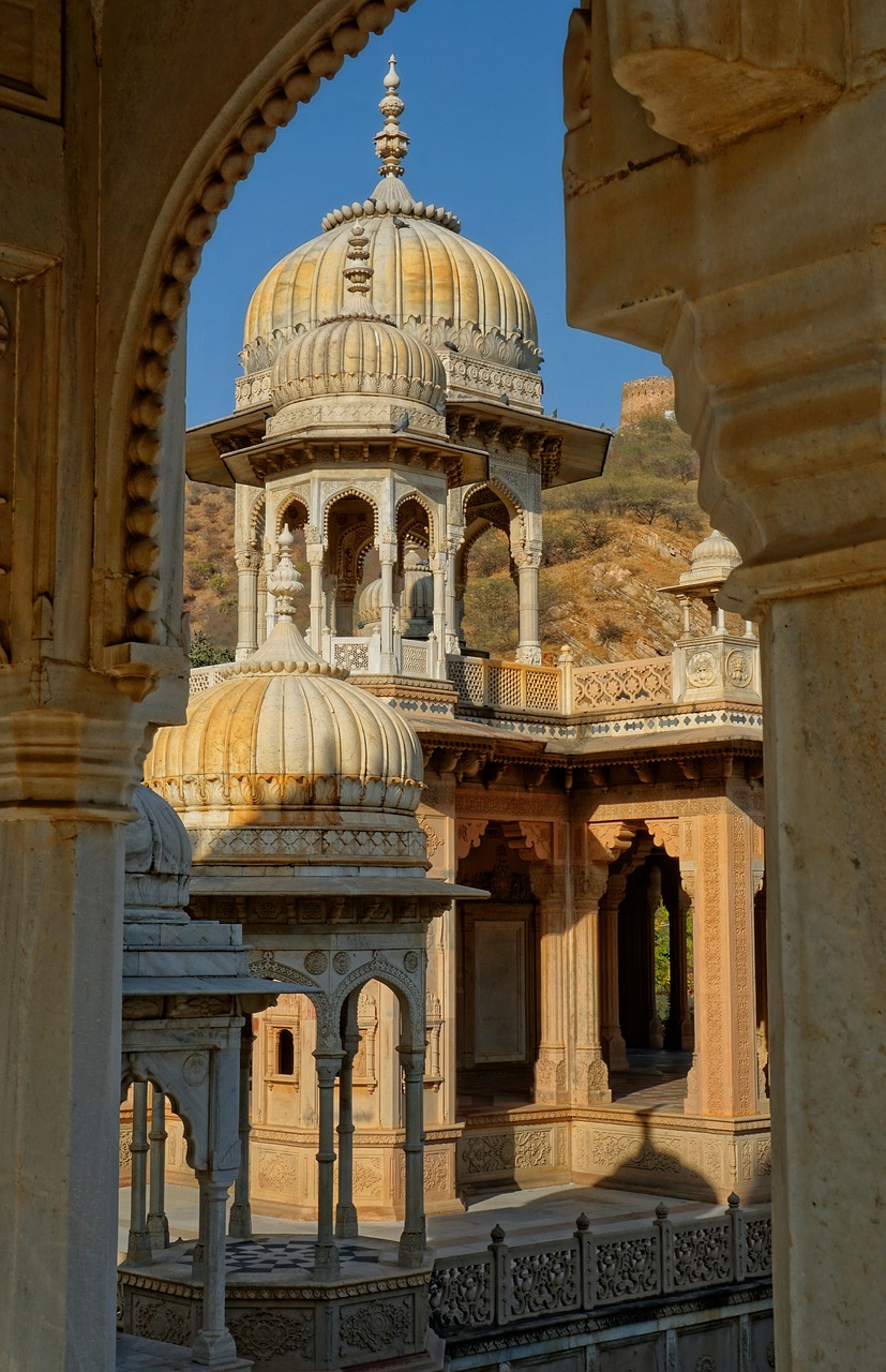 Gaitore Ki Chhatriyan,  Indija,  Jaipur,  Architektūra,  Kelionė,  Kupolas,  Religija,  Pastatas,  Turizmas,  Šventykla