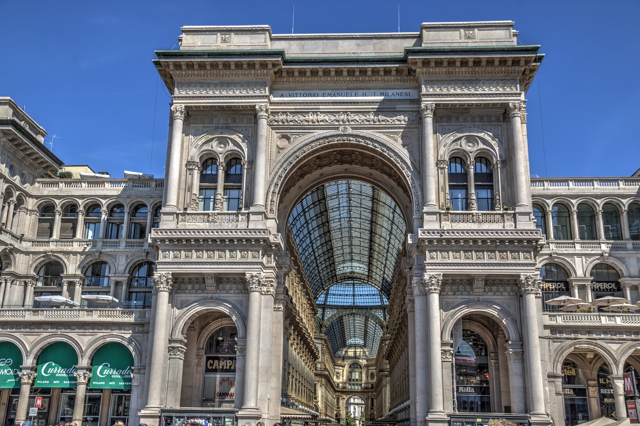 Galerija Vittorio Emanuele, Milanas, Duomo Di Milano, Paminklas, Lombardija, Italy, Turizmas, Istorinis Pastatas, Kultūra, Architektūra