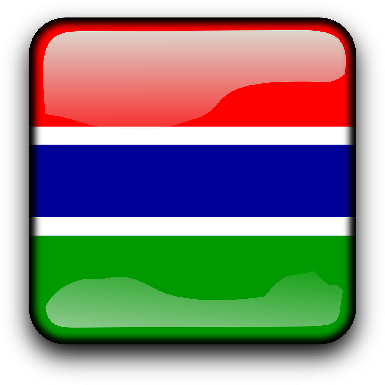 Gambia, Vėliava, Šalis, Tautybė, Kvadratas, Mygtukas, Blizgus, Nemokama Vektorinė Grafika, Nemokamos Nuotraukos,  Nemokama Licenzija