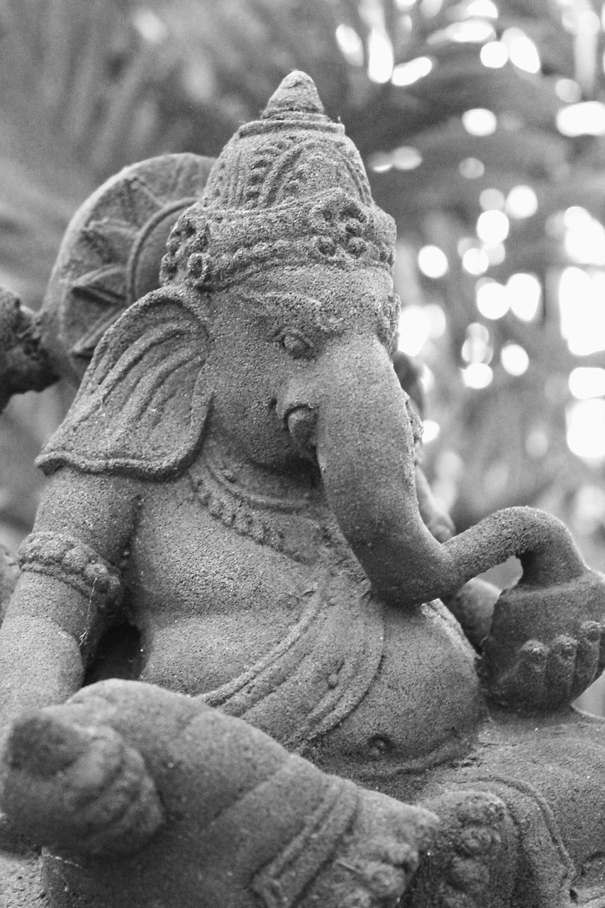 Ganesh, Juoda Ir Balta Nuotrauka, Mantra, Deva, Dievybė, Ganapati, Hinduizmas, Tikėjimas, Palaiminti, Kultūrinis
