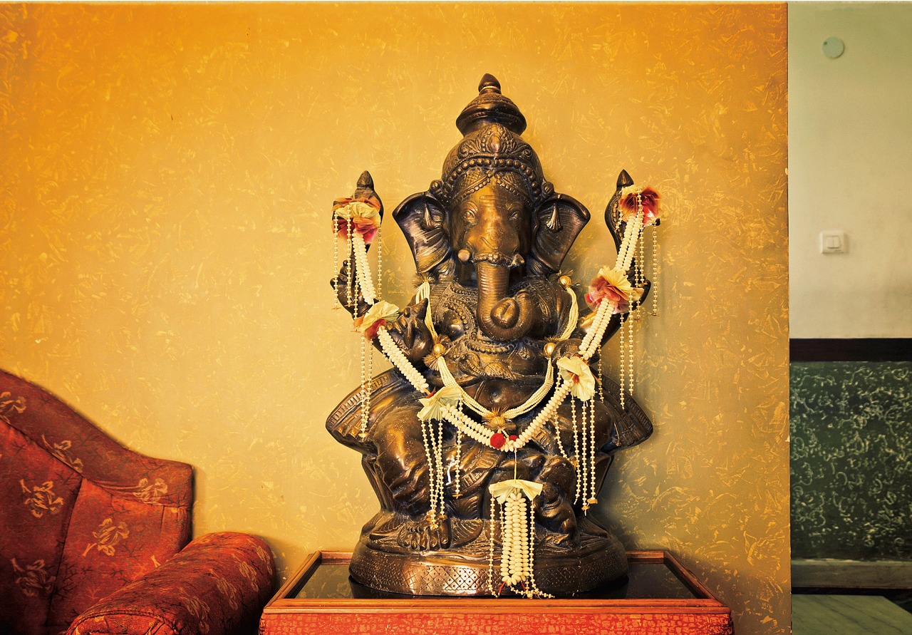 Ganesha, Skulptūra, Indija, Kambarys, Dramblys, Hinduizmas, Tradicinis, Viešpatie, Idolas, Apdaila