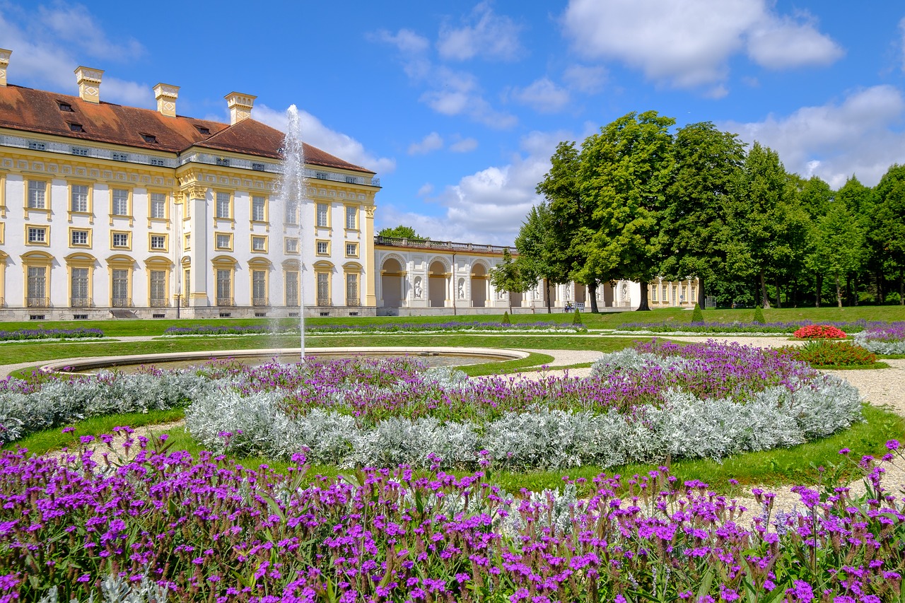 Sodas,  Architektūra,  Vasara,  Kelionė,  Parkas,  Pilis,  Oberschleißheim,  Munich,  Pilies Parkas,  Turizmas