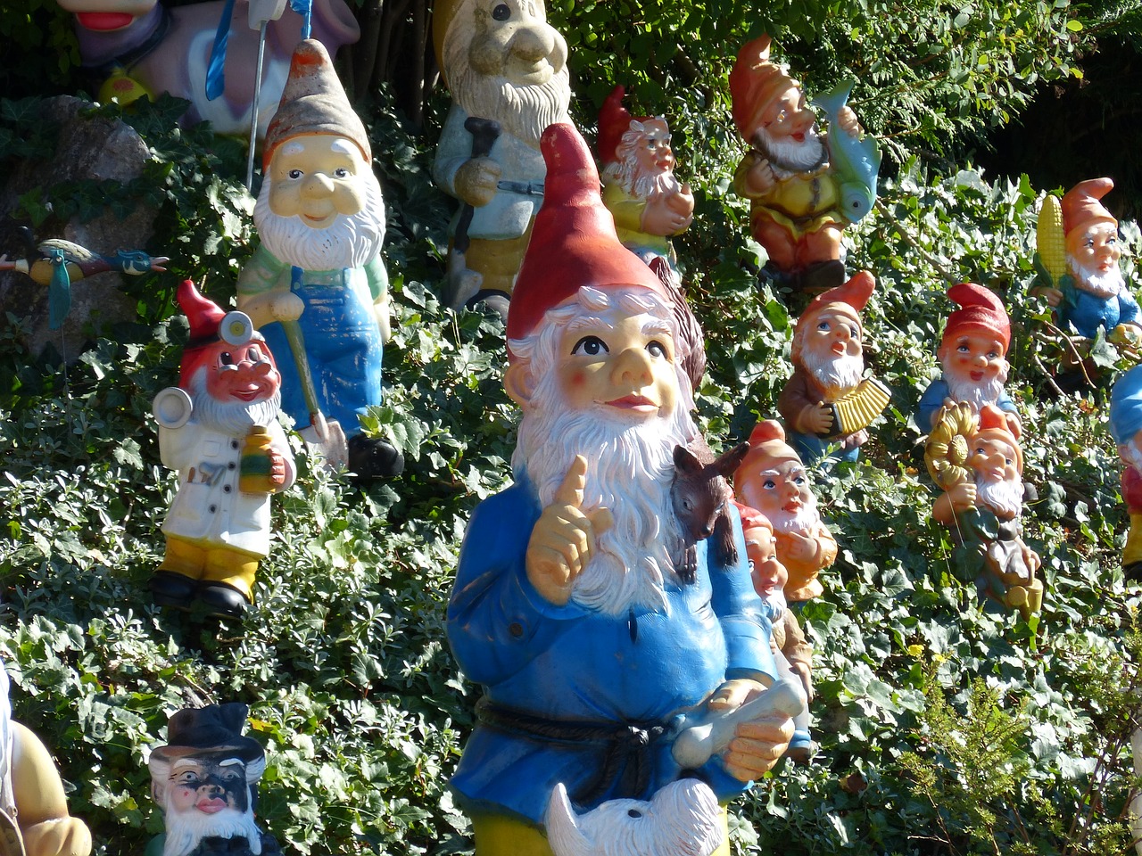 Sodo Gnomai, Miškas, Pasakos, Juokinga, Gnome, Figūra, Medžiaga, Nykštukas, Imp, Yra