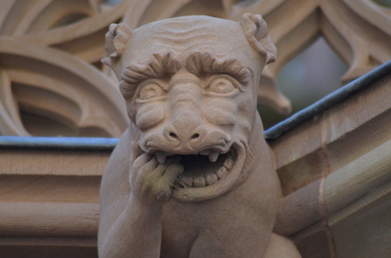 Gargoyle, Katedra, Strasbourg, Religiniai Paminklai, France, Bažnyčia, Alsace, Gotika, Architektūra, Pastatas