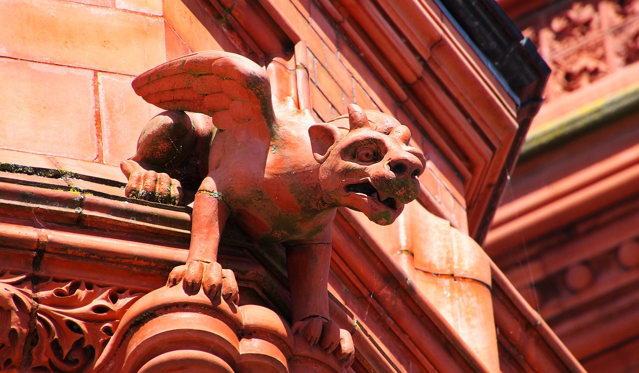 Gargoyle, Groteskas, Skulptūra, Gotika, Demonas, Statula, Monstras, Akmuo, Architektūra, Padaras