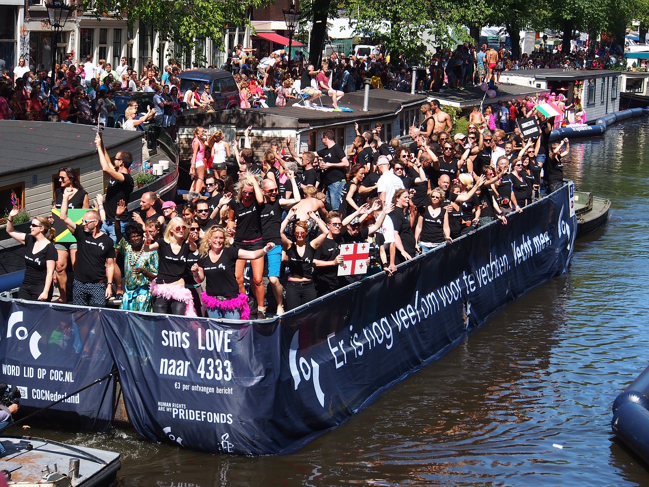 Gėjų Pasididžiavimas, Amsterdamas, Valtis, Prinsengracht, Nyderlandai, Holland, Homo, Gyvenimo Būdas, Homoseksualumas, Demonstracija