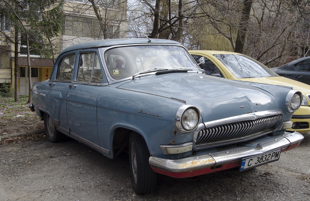 Gaz,  1962,  Volga,  Automobilis,  Rusų,  Mėlynas,  Chromas,  Padangos,  Gabenimas,  Socialistas